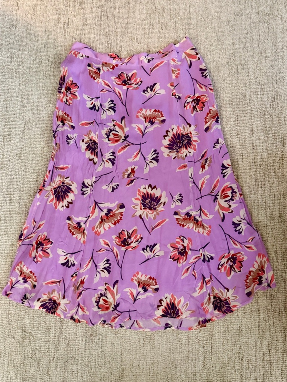 Sundance Size XL Josephine Lilac Floral Maxi Trumpet Flounce Skirt